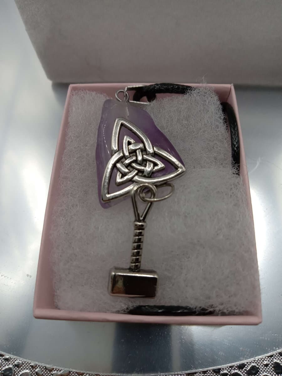 Triquetra Amethyst Hammer, handmade by Wicked Constructs